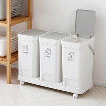 홈앤하우스 [홈앤하우스]원터치 3칸 분리수거함, 단일옵션