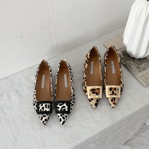 성수동수제화 호피 송치 소가죽 스퀘어장식 3cm 구두 펌프스