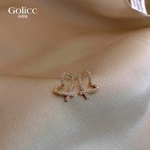 925 순수한 은침 하트 작은 귀걸이 고급감 독특하고 정교한 귀장식품 트렌디한 귀걸이녀