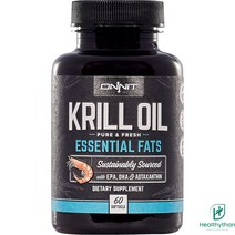 온닛 크릴오일 1000mg 소프트젤 60캡슐 비린 맛이나 냄새 없는 오메가3 EPA DHA, ONNIT Krill Oil - 60 Softgels