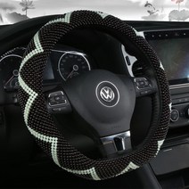 D타입 순수 핸드메이드 사계절 공용형 미끄럼 방지 땀흡수 자동차 여름구슬 핸들커버, D야광-야광태양화