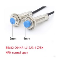 히든센서 BIM12-C04NA LJ12A3-4-Z/BX 근접 스위치 센서 NPN normal open 10-30vDC M12 검출 거리 2mm 4mm, 01 2mm
