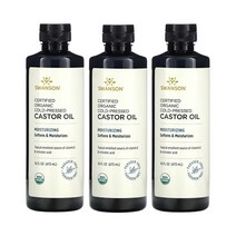 스완슨 유기농 인증 냉압착 캐스터오일 473ml(16fl oz), 3팩, 473ml