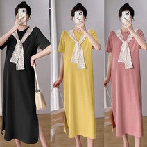 POMTOR 임부복 여름 스커트 자녀 여름 패션 루즈핏 날씬해 보이는 케이프 맵시 엄마 겉옷 연령 감소 원피스