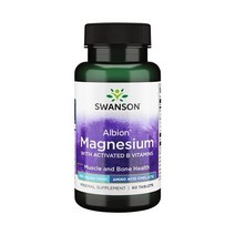 마그네슘 Swanson Albion Chelated TRS Magnesium 60 Tabs (2 Pack), 1