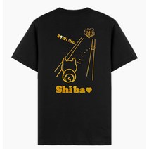 볼링크루 골드 시바 볼링 티셔츠 bowling crew 단체 팀복 제작, 면 Cotton, 블랙, 2XL(110)