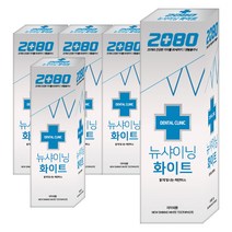 2080 뉴샤이닝 화이트 치약 125g, 5개