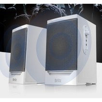 풍부한 입체사운드 브리츠 2채널 PC 스피커(2색) 추천 가정용 컴퓨터 앰프, 화이트