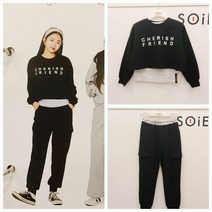 [소이주니어]뉴코아논현점 23년봄신상 ** 핫한 스타일 ** 소재 톡톡하니 굿굿 ** 여아용 스트릿 레이어드 세트티 + 카고 조거 바지 상하
