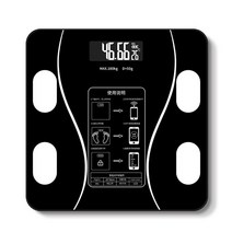스마트 체지방 측정기 무선 디지털 블루투스 스마트폰 앱 체질 구성 분석기 욕실 체중, 02 black, 한개옵션1