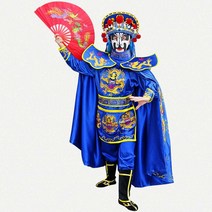얼굴변화의상 변검술 자수 망토 마술 변신 가면 소품, 레드