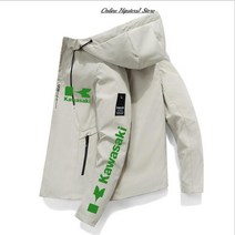 오토바이 자켓 오토바이옷가와사키 로고 남성 후드 슬리브 캐주얼 패션 윈드 브레이커 방풍 의류 아웃웨어, 17 17