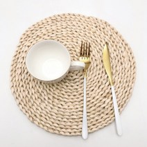 플레이팅 라탄식 식탁매트 20cm 원형 테이블매트, 상세 참조, 상세 참조
