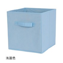 페브릭수납박스 부직포 coverless 스토리지 박스 패션 캐비닛 다기능 foldable 격자 책장, [08] 하늘색