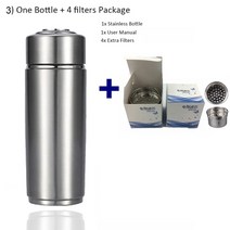 PH 9.5 미네랄 에너지 나노 플라스크 수소 알칼리성 물병 휴대용 물 Ionizer 음료 컵 스테인레스 워터 필터 병, 1병