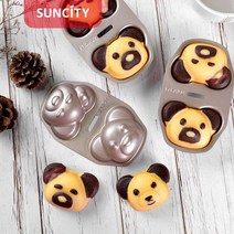 팬더 곰돌이 마들렌틀 빵틀 논스틱 베이킹 팬 DIY 홈베이킹, 1 만화 쌍 곰 케이크 금형