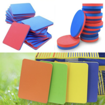 색판 카드 뒤집기 게임 15cm 유아 체육 대회 운동회 게임 사각 원형 매트, 색판뒤집기 16cm (30개) 세트 1p