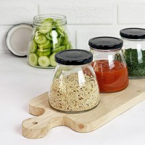 유리병 바이브자 3종 모음 수제청 잼병 공병 밀폐용기, PP캡-블랙, 800ml