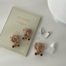 그날의향기 테디베어 곰돌이 차량용 석고방향제 차량용방향제 새차선물 디퓨저 방향제, 연꽃, 귀가린 테디베어