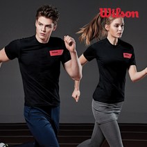 윌슨 [민턴나라] 윌슨반팔티셔츠 배드민턴 반팔라운드티셔츠/면티셔츠 (남녀공용) 5287 블랙