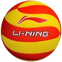 Li Ning 리닝 비치발리볼 배구공 리닝 공기연식중고사 연습구 성인아동 비치경기 훈련구 004, LVQK003-3 (빨간색과 노란색)