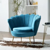 미용실쇼파 간단한 꽃잎 거실 의자 싱글 천 소파 가구 의류 매장 미용실 라운지 의자265316, O10-o-lake Blue
