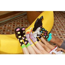 Happy Socks 롤링 스톤 양말 박스 세트 정품보장, Shoe Size: 8-12, Bright Combo