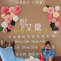 자이언트플라워 포토존 셀프돌상 페이퍼플라워 입체 종이 꽃 웨딩 웨딩 장식 꽃 벽 창 꽃, 20개 조합(c 패키지 색상 옵션)