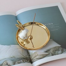 [모리앤]플라워 인센스스틱13p+홀더+토끼트레이 세트 5가지향, 화이트토끼 라벤더향