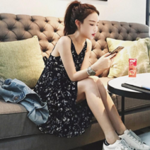 면 여성 원피스 정장 캐쥬얼 여름 민소매 린넨
