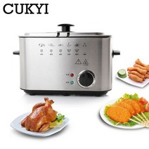 업소용튀김기 CUKYI 가정용상업용 전기 튀김 기계 다기능 무연 딥 프라이어 감자 메이커 일정한 온도, 한개옵션0