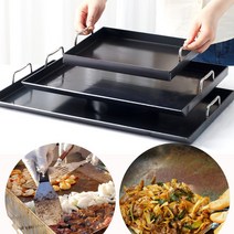 무쇠 사각 철판 요리 업소용 대형 떡볶이 곱창 구이 닭갈비 호떡 순대 볶음 인덕션 전판 팬 판, 09-무쇠 사각철판 6T 5호