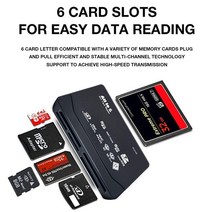 카드리더기 usb sd card 6-in-One 암호 상자 카드 판독기 다기능 카메라, 01 Black