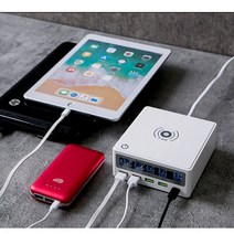 유리 글로벌 갤럭시 S20 S22 + LG G8 G7 노트북 아이폰 패드 파워윈 130W 괴력 초고속 무선충전기, 1개, 제품1: 130W 무선충전기-화이트