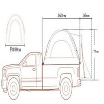 트레일러텐트 WolFAce 야외 픽업 트럭 자기 운전 캠핑 휴대용 쉬운 자동차 테일 방수 하이킹 여행 침대, LARGE SIZE