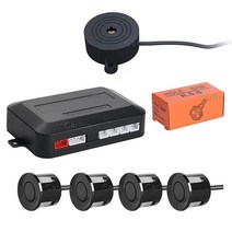 자동차 전방 감지 센서 CarPro 범용 4 개의 부저 12V 22mm 주차 키트 역방향 백업 레이더 사운드 경고 표시기 프로브 시스템 597EA 3, 01 Black