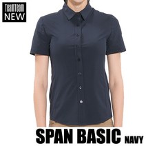 09605_[여성]스판남방반팔 네이비/프랜차이즈남방/스판남방/스판블라우스/커피전문점/레스토랑/베이커리/식당/치킨집/정육/피자집/카페유니폼/인쇄/패치제작가능