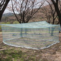 대성 국산 솔향 사각 모기장 1인-20인 사이즈다양, [키높이]블루(점보야외)19-20인용(높이210)