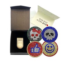 LED불빛캐릭터 골프볼마크 & 골프티꽂이 퍼터키퍼 티걸이 볼마커( PXG 에이밍 카카오 마커그룹 황금돼지 마크앤로나 선물용품 ), 스마일, 선택없음