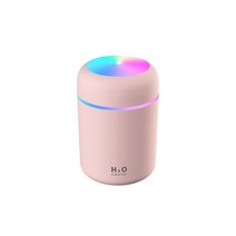 공기청정기300ml 가습기 USB 초음파 아로마 에센셜 오일 디퓨저 로맨틱 소프트 라이트 미니 쿨 안개 메이커, 03 Pink
