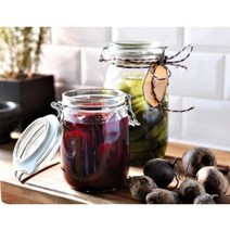 유리 진공 밀폐용기 열탕소독 과일청 원두커피 보관 유리병 미니 청 스파게티 유리저장병, 6)코르켄 2L