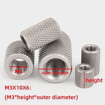 M3 M4 M5 M6 M8 M10 M12 304 스테인레스 스틸 길쭉한 원통형 너트 널링 손으로 조여진 메쉬, 304 stainless steel_M8x40x12
