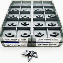 선반 밀링 바이트 10pcs dcmt070204 sm ic907 ic908 카바이드 인서트 터닝 블레이드 플레이트 커터 cnc 도구 터닝 홀더, dcmt070204 sm ic908, 10개(1박스)