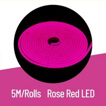 5m/rolls 좁은 네온 라이트 스트립 6mm DIY LED SMD 2835 120LED IP65 방수 소프트 바 크리스마스 휴일 모, 01 6x12mm_01 DC12V_01 5m, 09 Rose Red