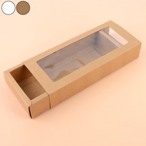 상세정보참조 직사각 투명창선물상자, 1개, 브라운