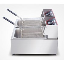 전기 튀김기 프라이 스틸 2구 감자 통닭 편의점 식당, 상세이페이지 참고, 10L+10L 스위치(56×43×30cm)
