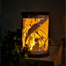 [키위아트] DIY 페이퍼커팅아트 무드등 세트 종이자르기 취미 선물 킬링타임 LED초 감성 조명 감성인테리어 집콕 페이퍼커팅무드등, 2.나비 - 난이도 하