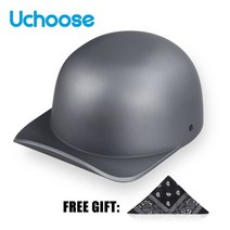 오토바이 클래식 반모 하이바 시스템 헬멧 Uchoose-여름 오토바이 투구 DS 야구 모자 헬멧 레트로 빈티지, [04] XXL, 04 Matte grey