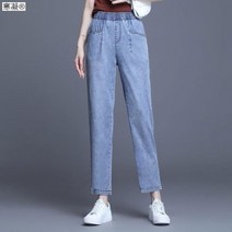 통통 여성 하체비만 청바지 30대 키작녀 아줌마 빅사이즈 데님 팬츠 4XL