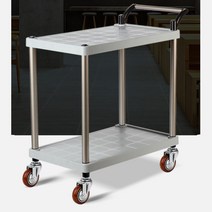 학교 주방용 식재료 운반 방지턱 카트 고급식당용 서점 도서관 실험실용, 2단특대 무소음